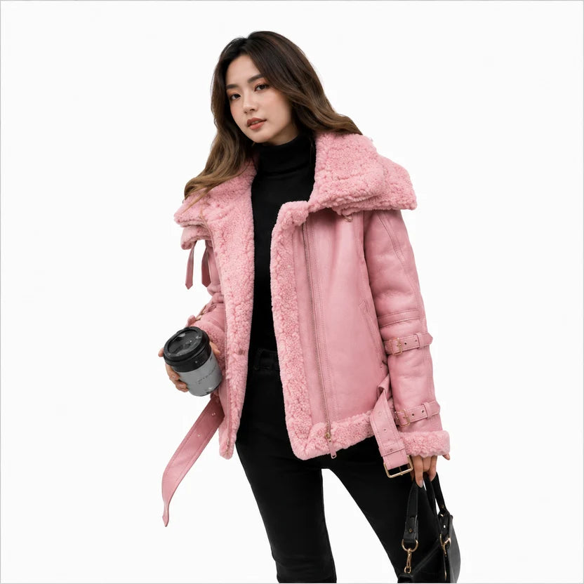 women's pink aviator jacket