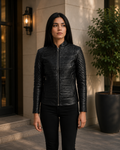 Women's Black Quilted Leather Biker Jacket
