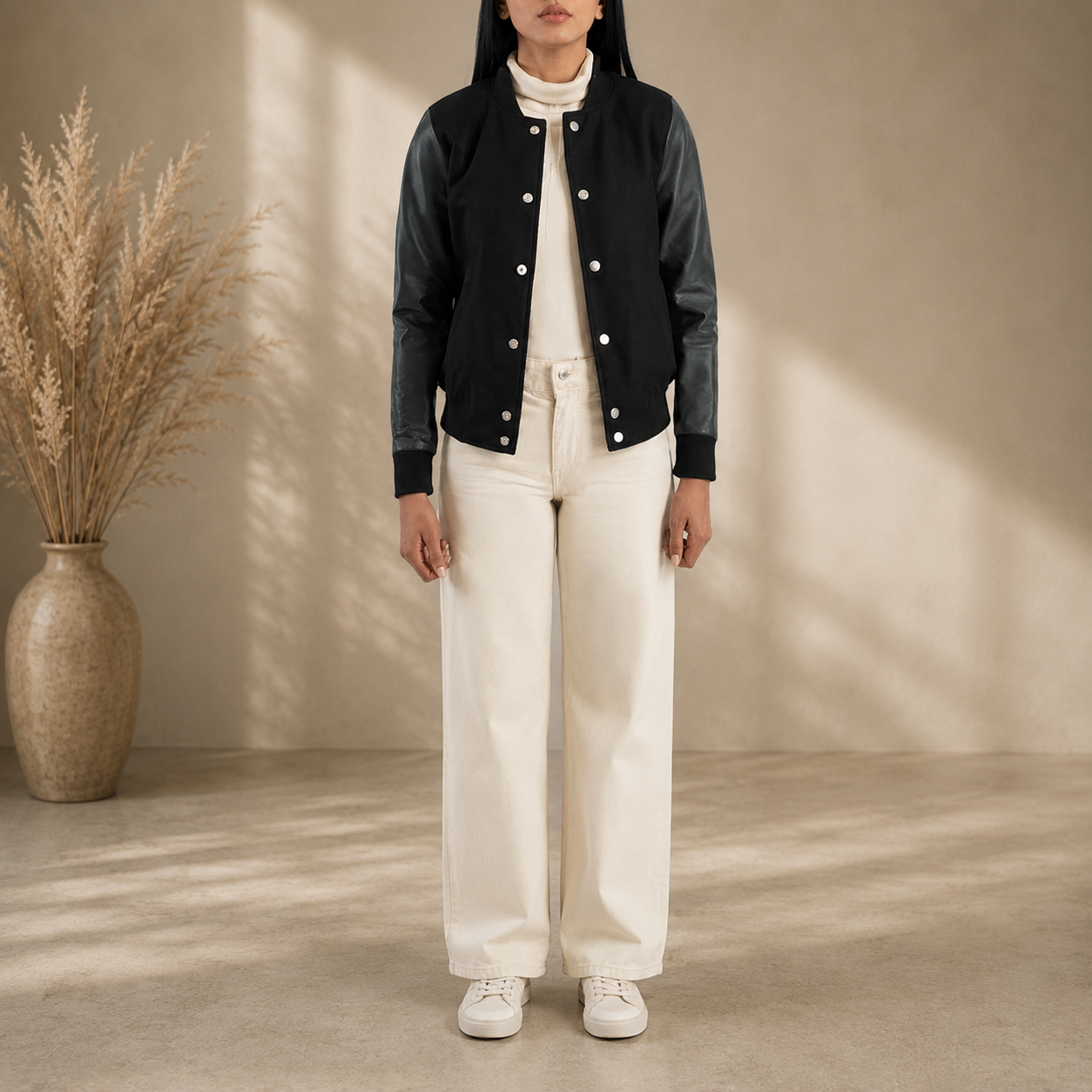 Women's Black Bomber Jacket