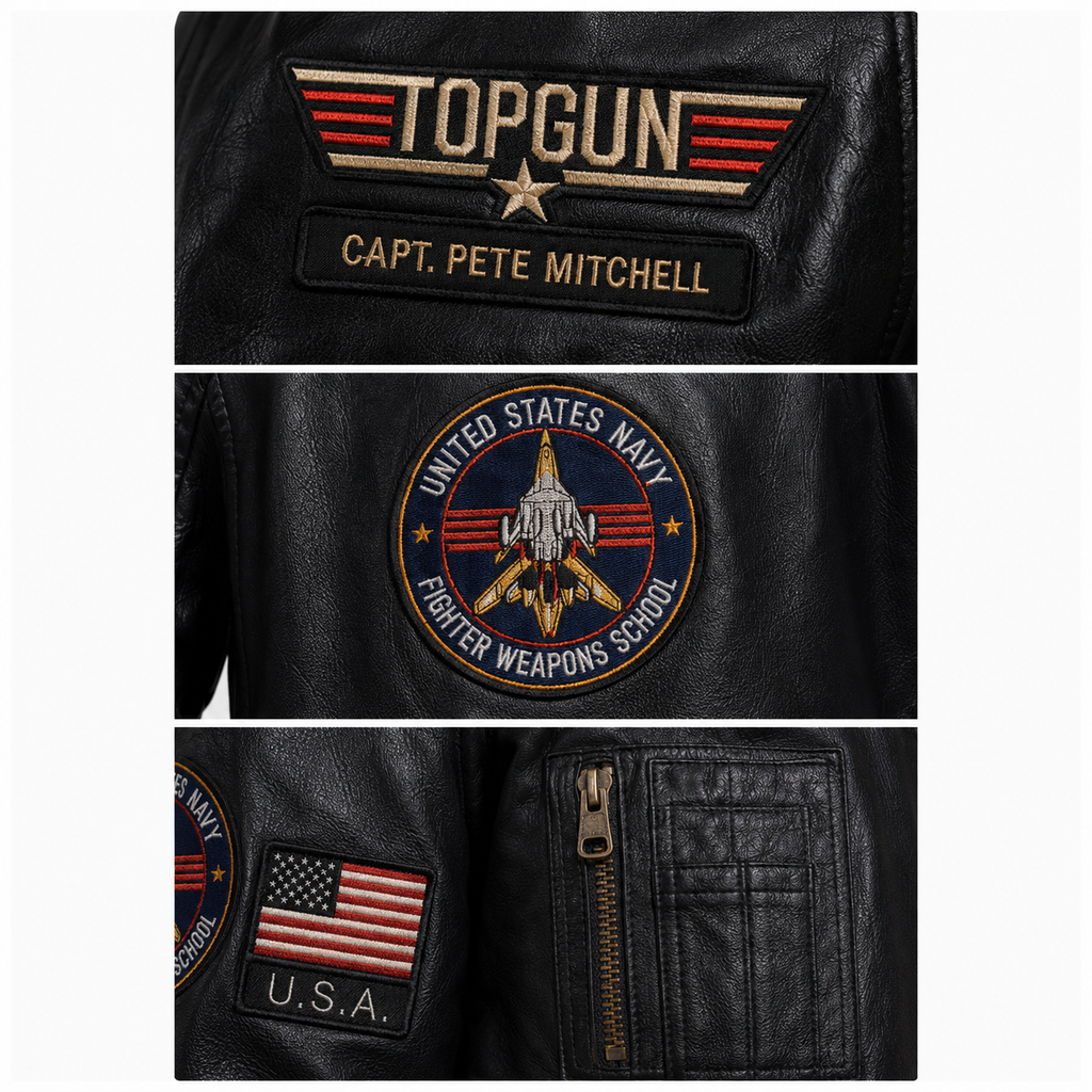 Men's Black Top Gun Maverick G-1 Leather Flight Jacket