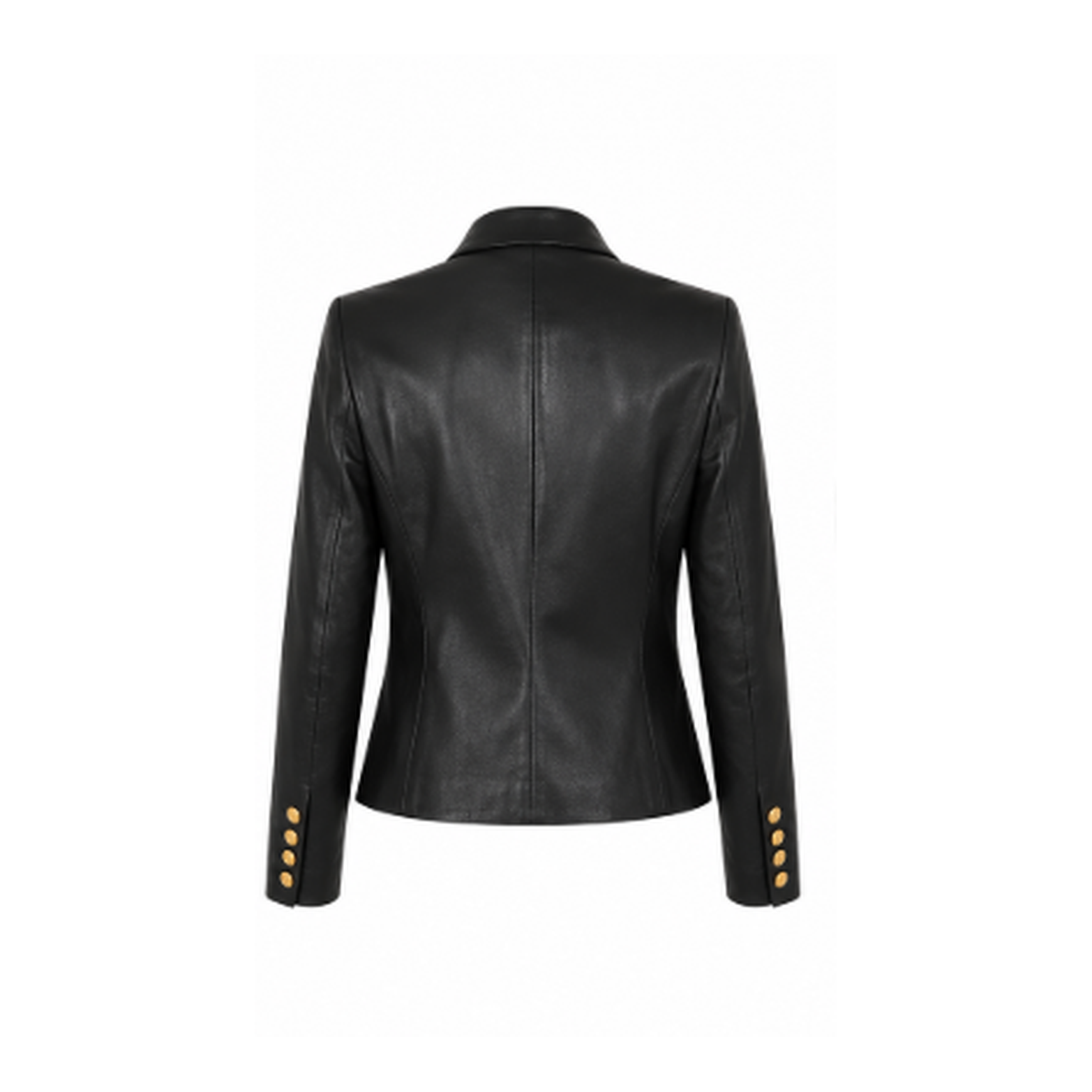 L'AGENCE Ottilie Leather Blazer in Black
