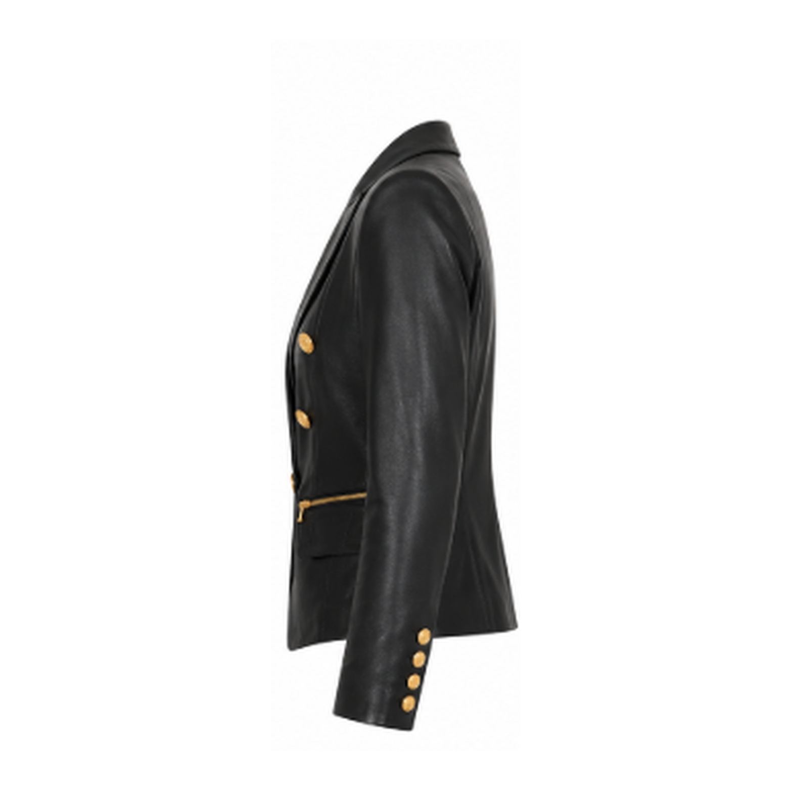 L'AGENCE Ottilie Leather Blazer in Black