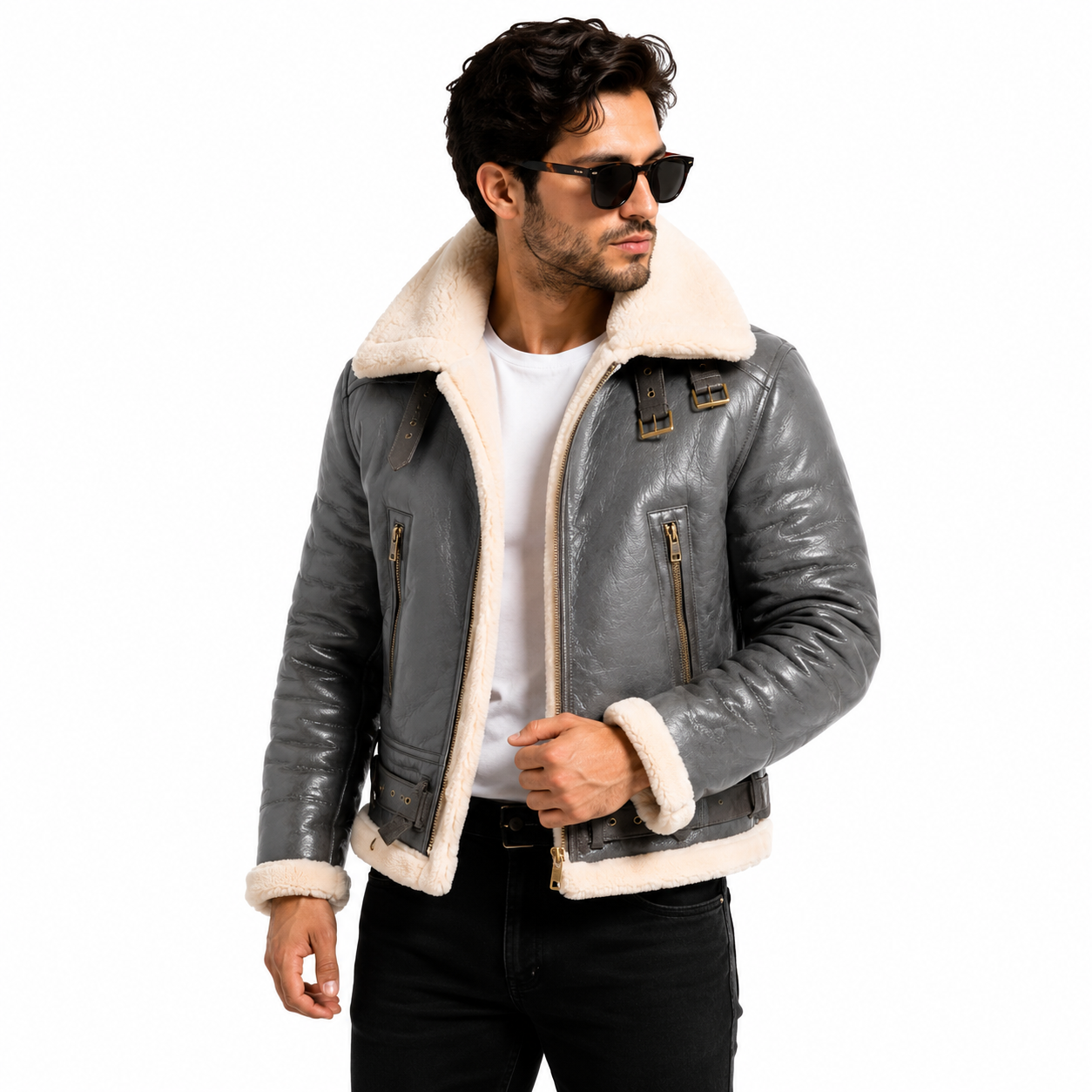 Men's Slate Grey B-3 Aviator Jacket
