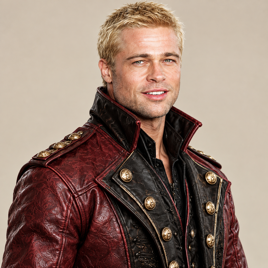 Men's Medieval Royal Military Leather Trench Coat Gothic Fantasy Long Coat