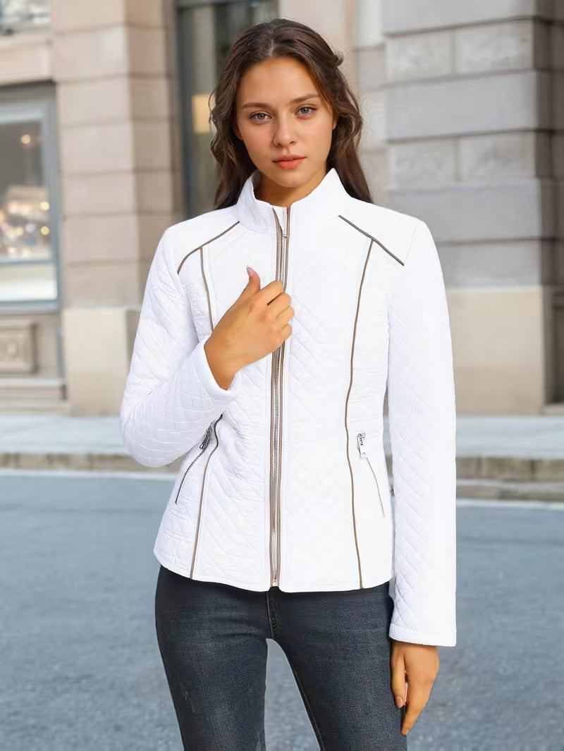 Quilted Lightweight Stand-Collar Jacket