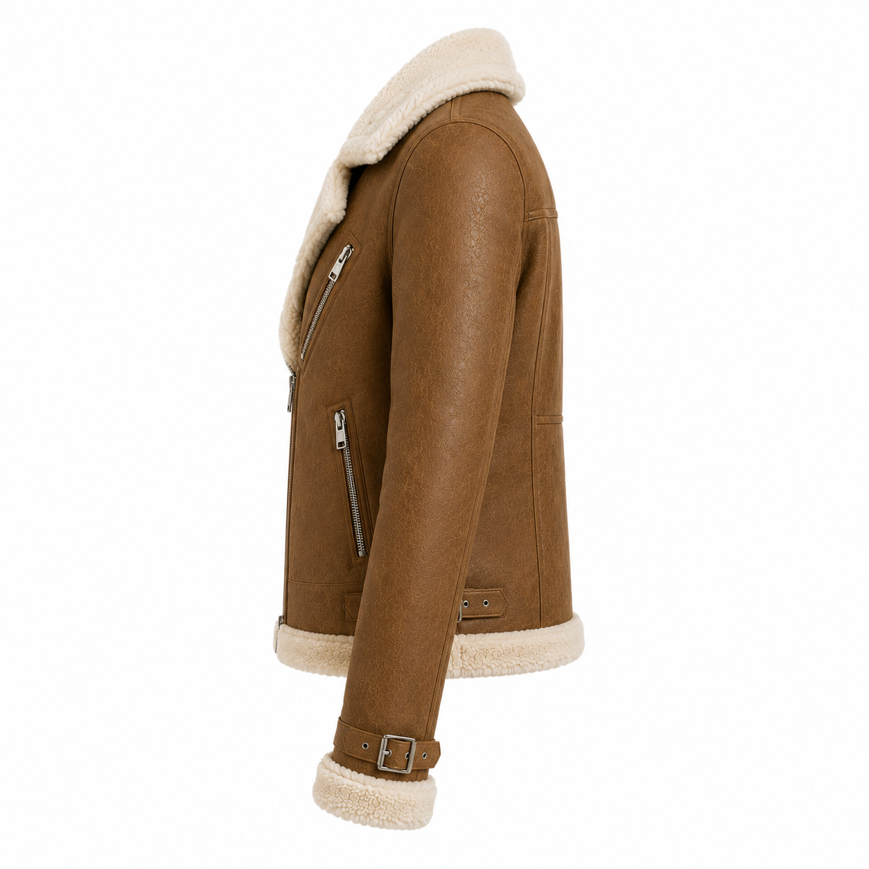 Women's Pink Shearling Aviator Jacket