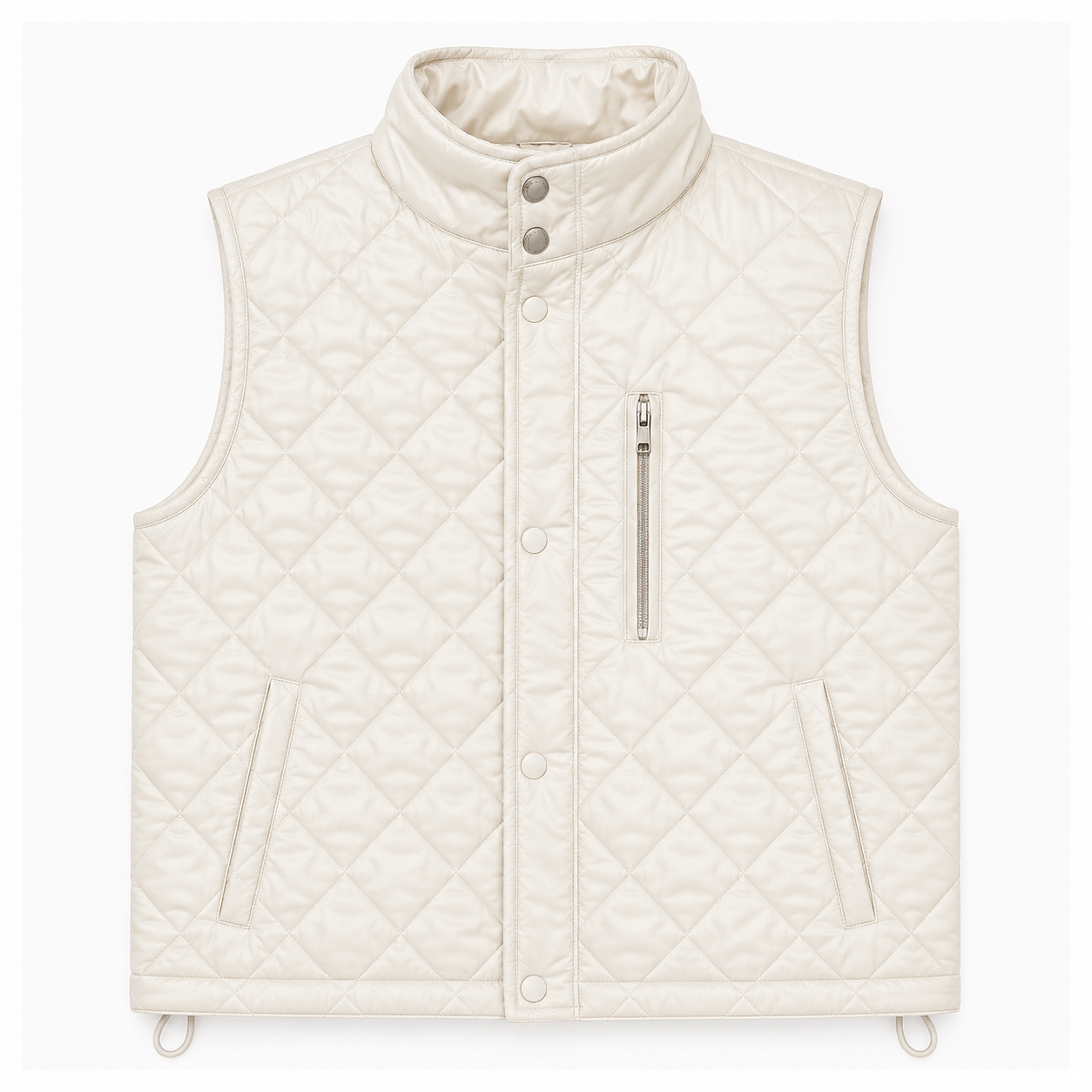 Women's White diamond-quilted vest