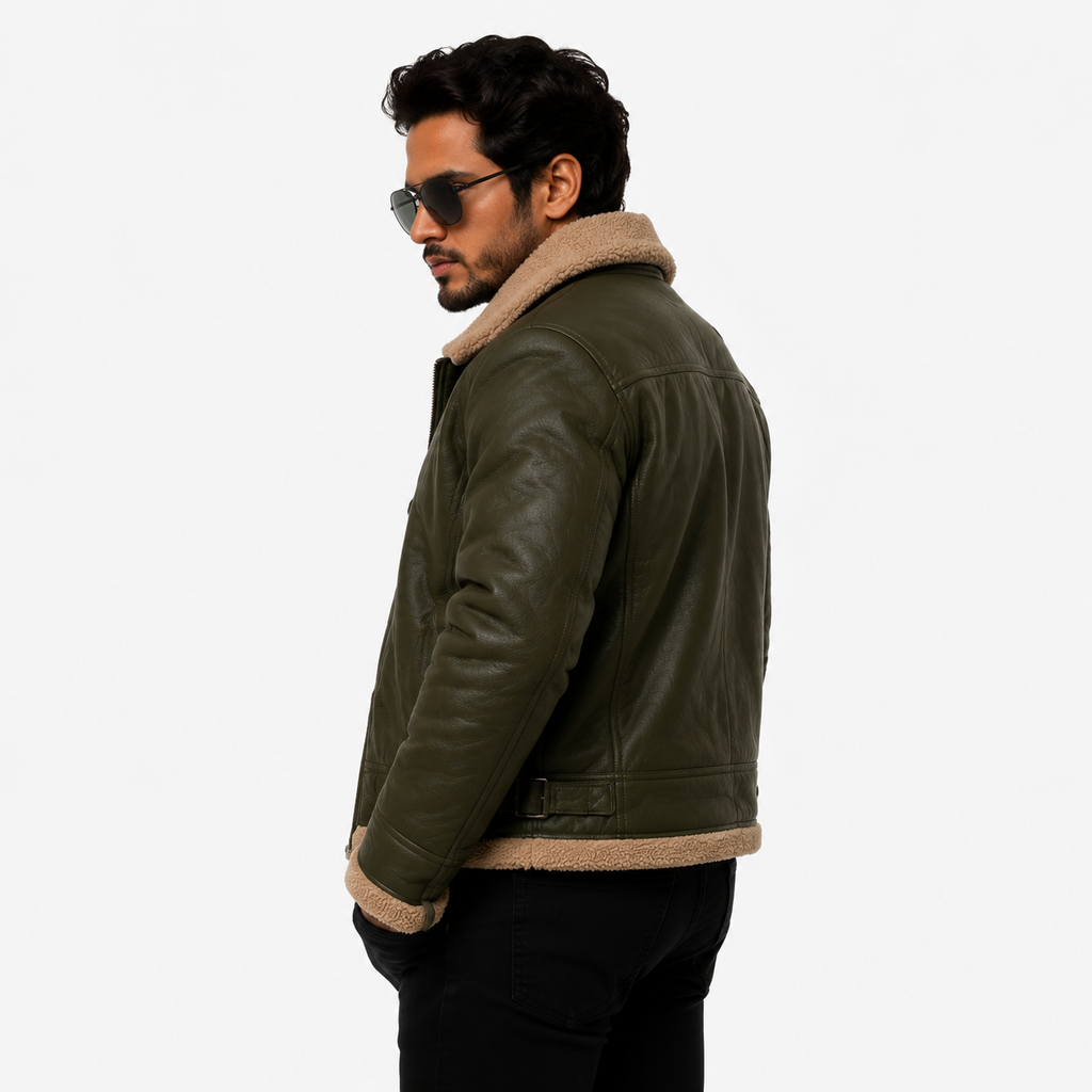 Men's Olive Green B-3 Aviator Jacket