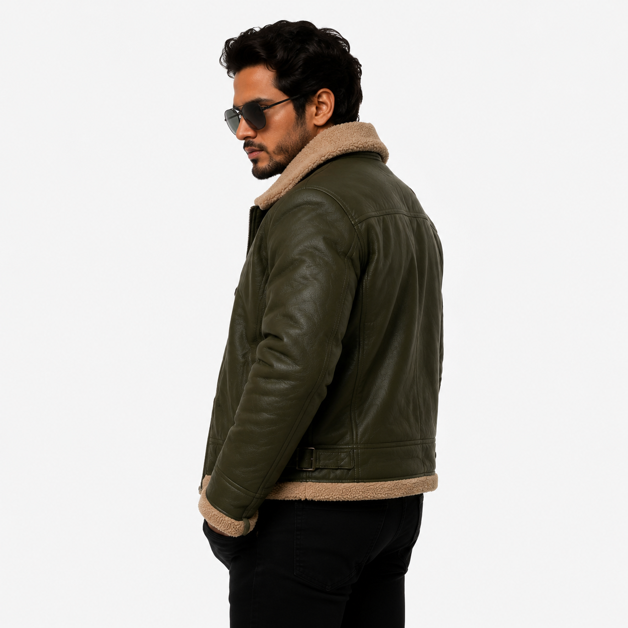 Men's Olive Green B-3 Aviator Jacket