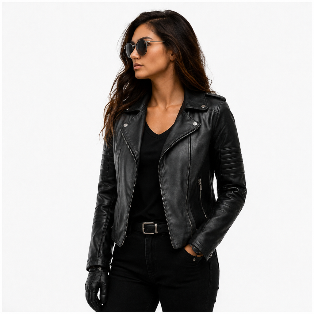 Women's Black Classic Biker Leather Jacket