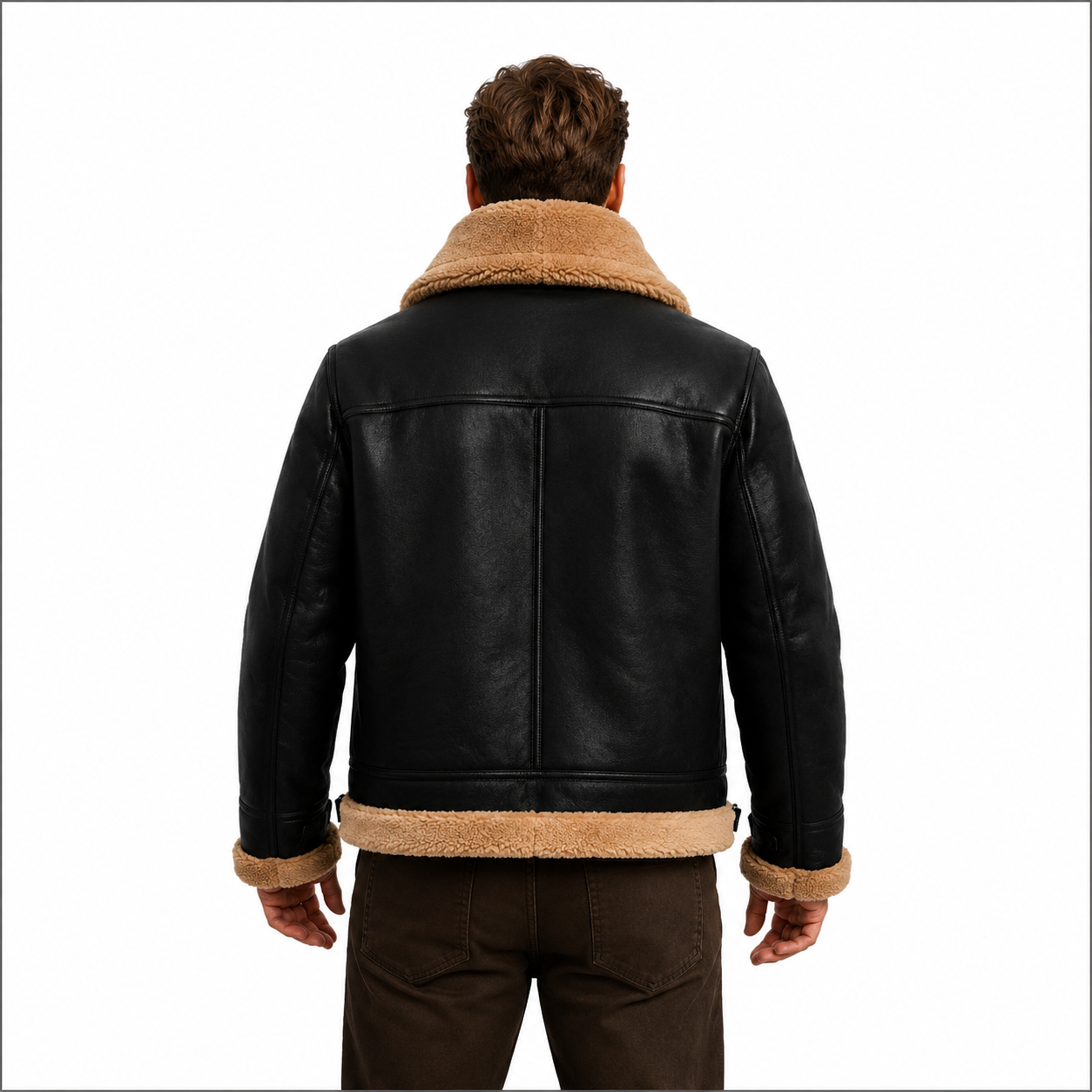 Men's Black & Tan B-3 Aviator Jacket