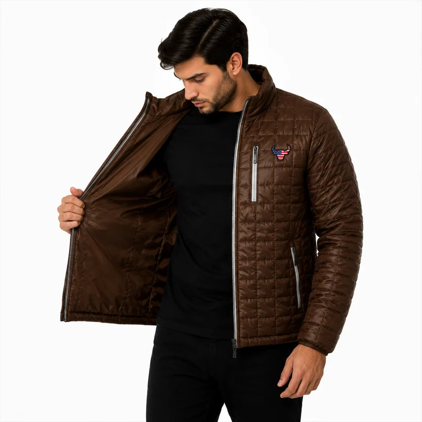 Brown Rainer Puffer Dallas Lightweight Quilted Puffer Jacket