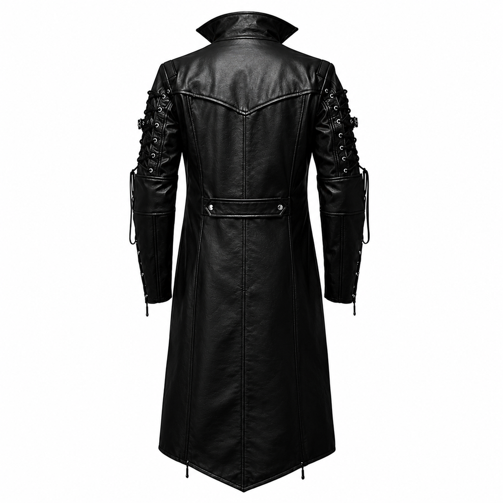 Gothic Leather Trench Coat