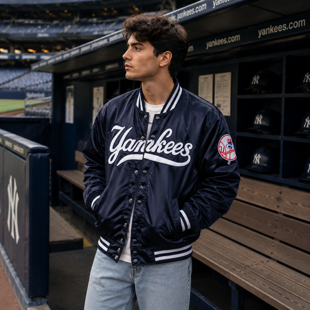 Yankees Bomber Satin Jacket