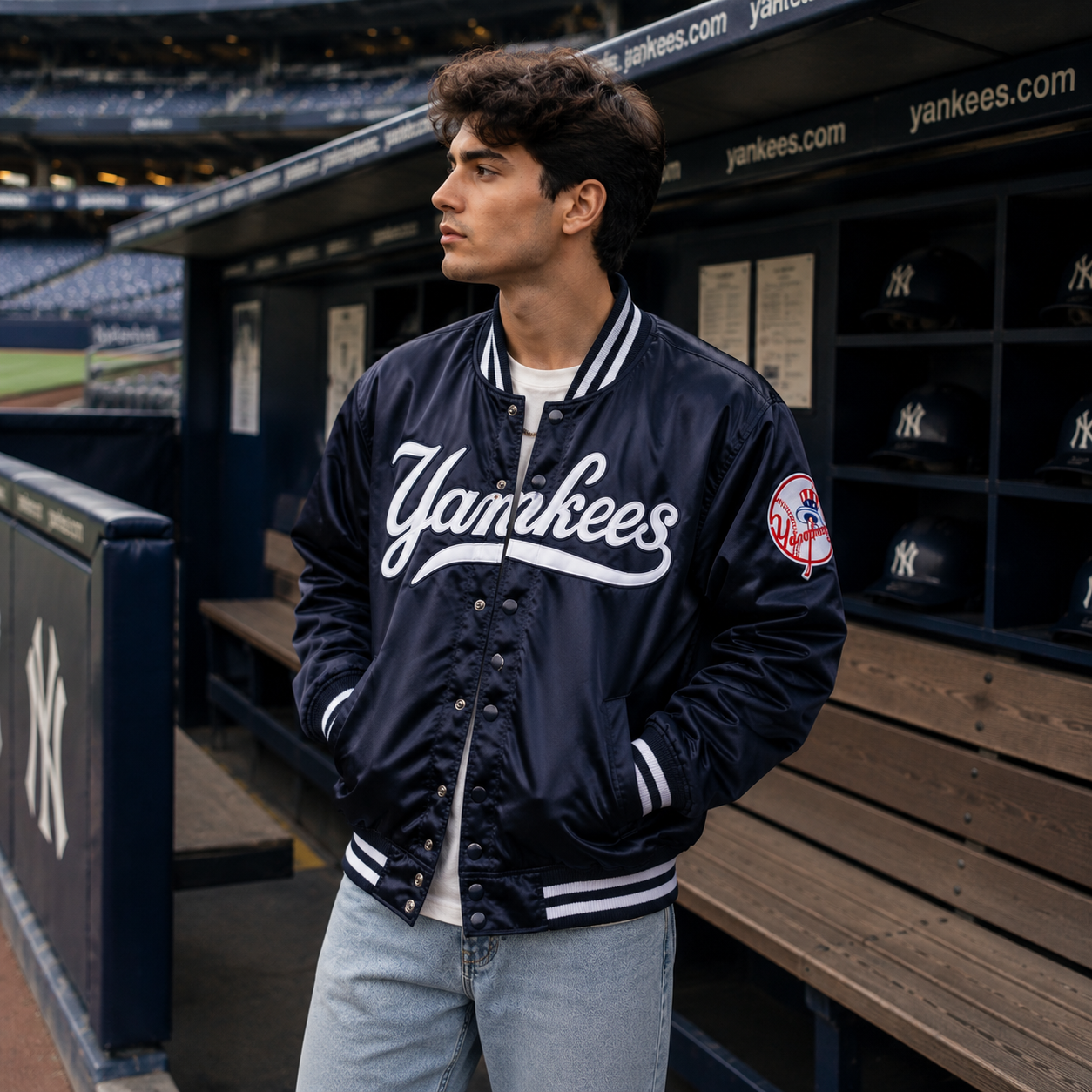 Yankees Bomber Satin Jacket