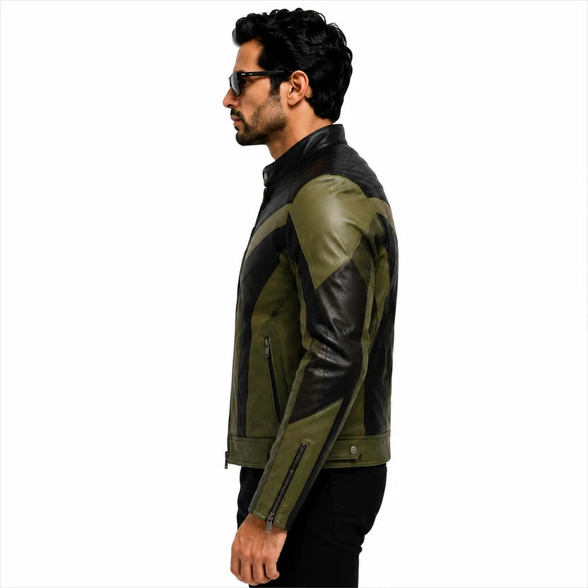 black motorcycle racer jacket