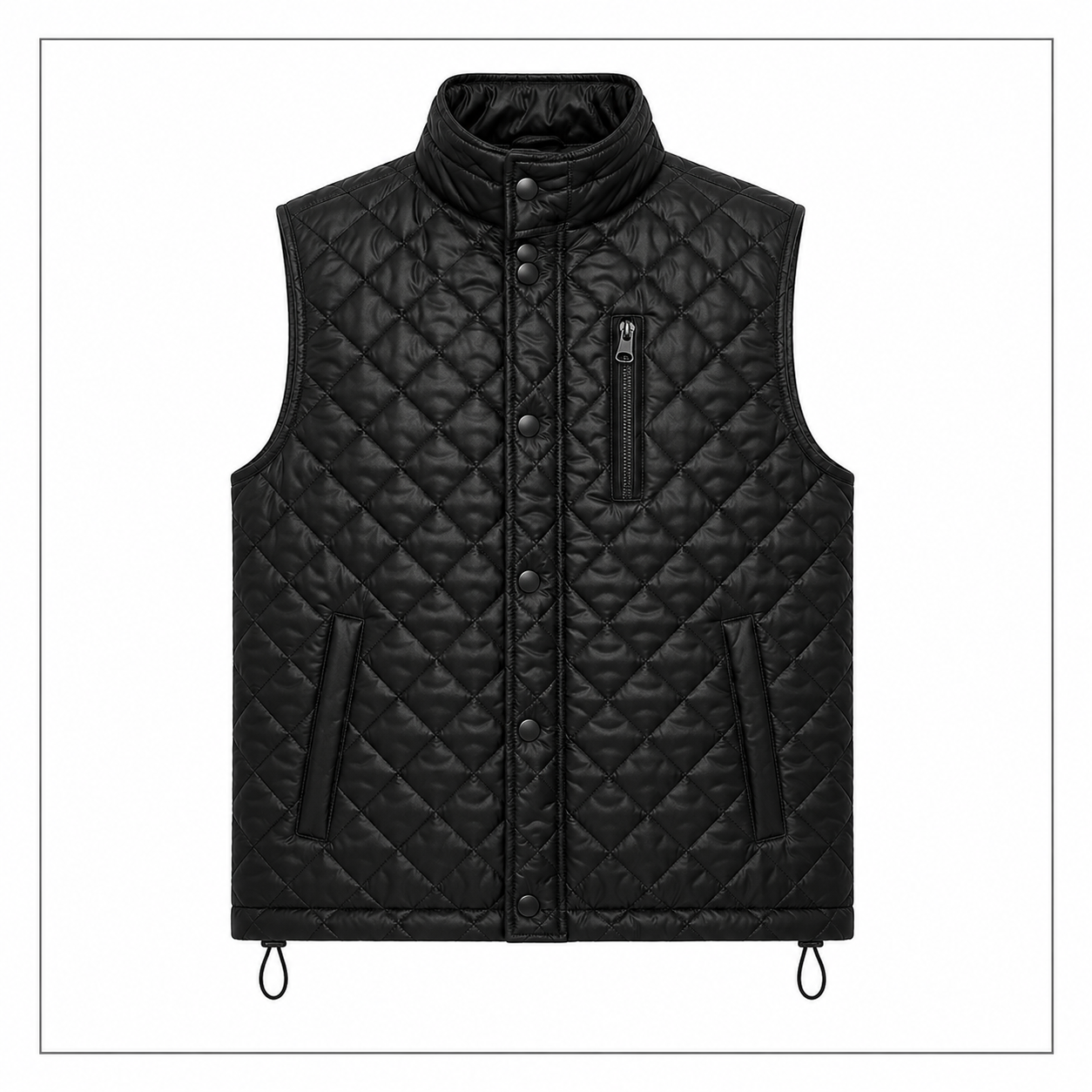 Men's cream or off-white diamond-quilted vest