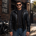 Highschool Black Hooded Leather Jacket