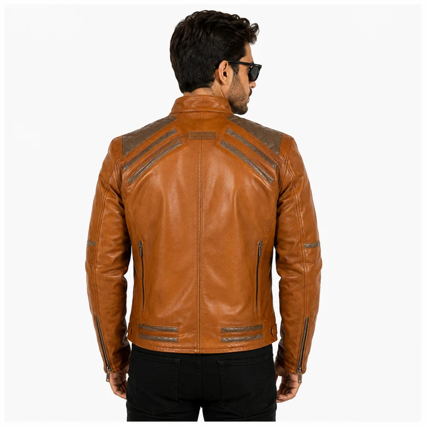 Tan Brown Genuine Leather Jacket