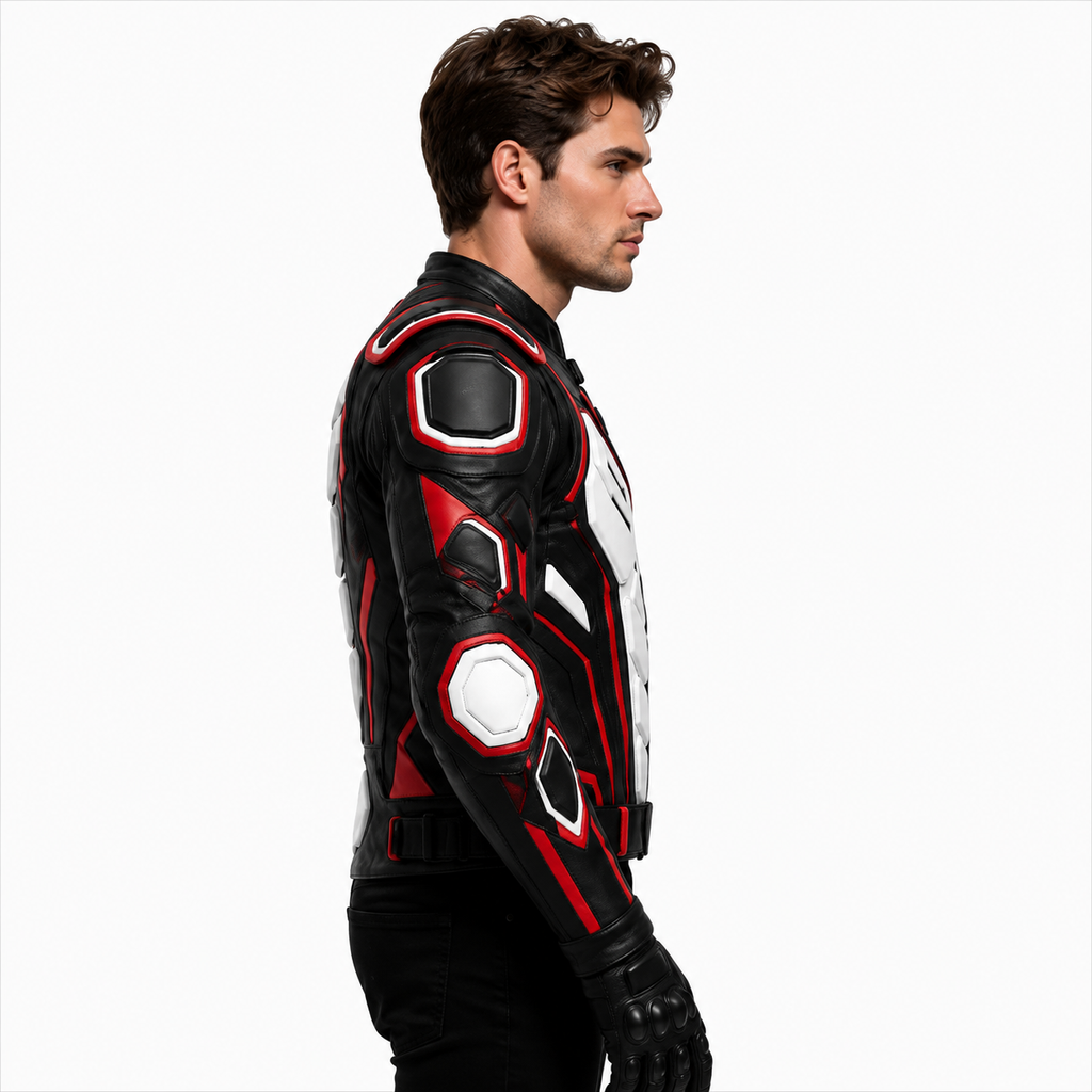 Men's Futuristic Biker Leather Jacket 