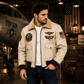 Men's Beige Top Gun G-1 Flight Leather Jacket