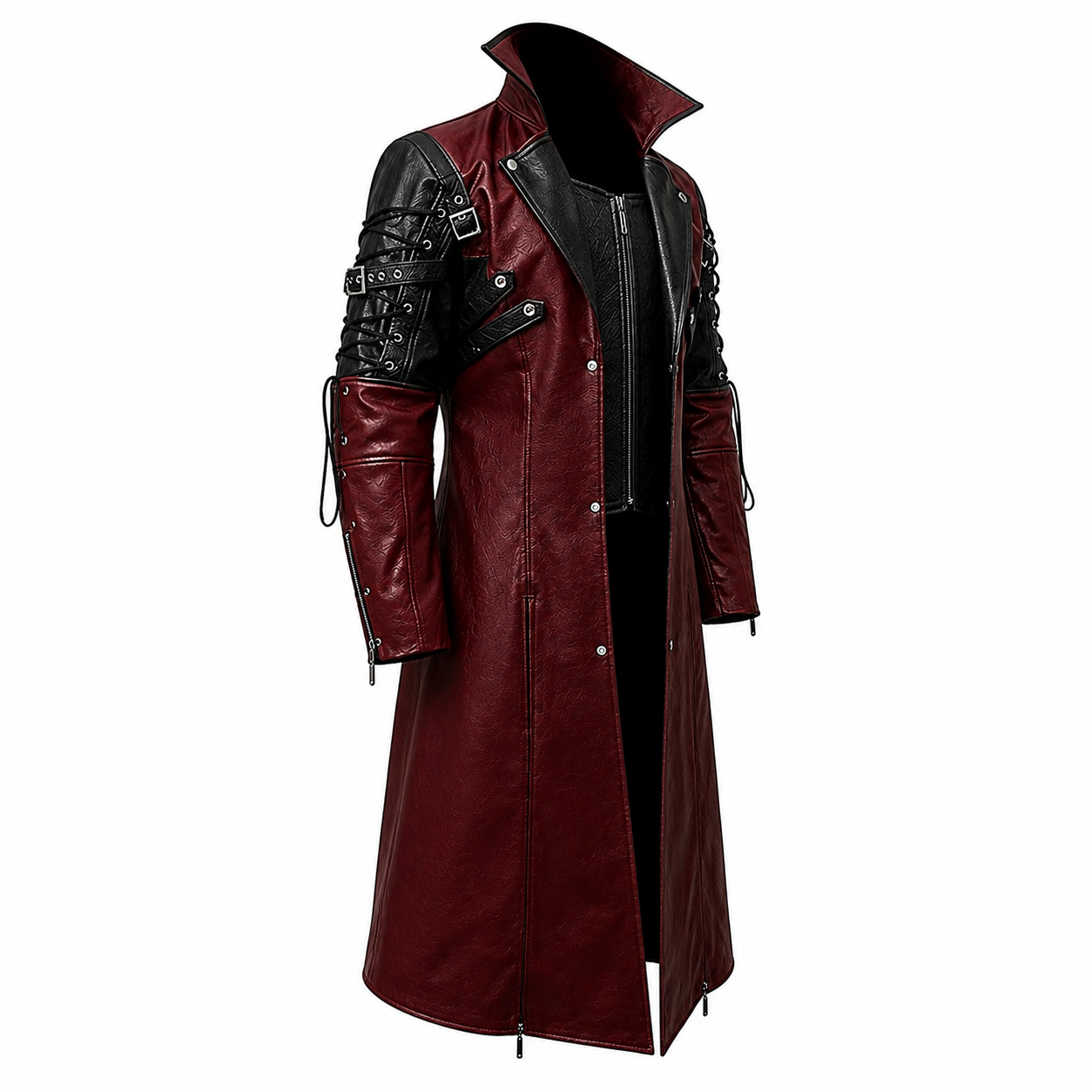 Gothic Leather Trench Coat