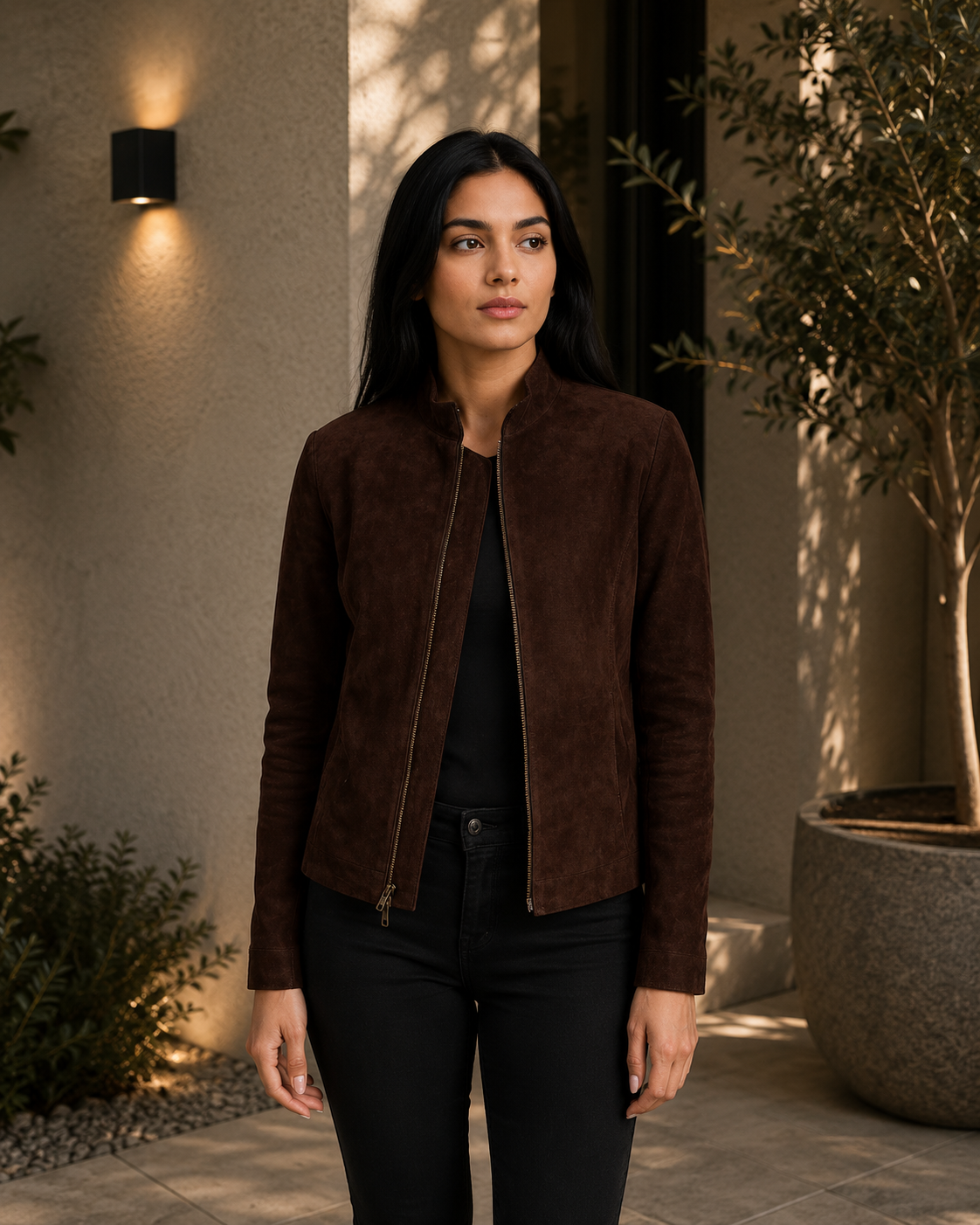 Women's Brown Suede Jacket
