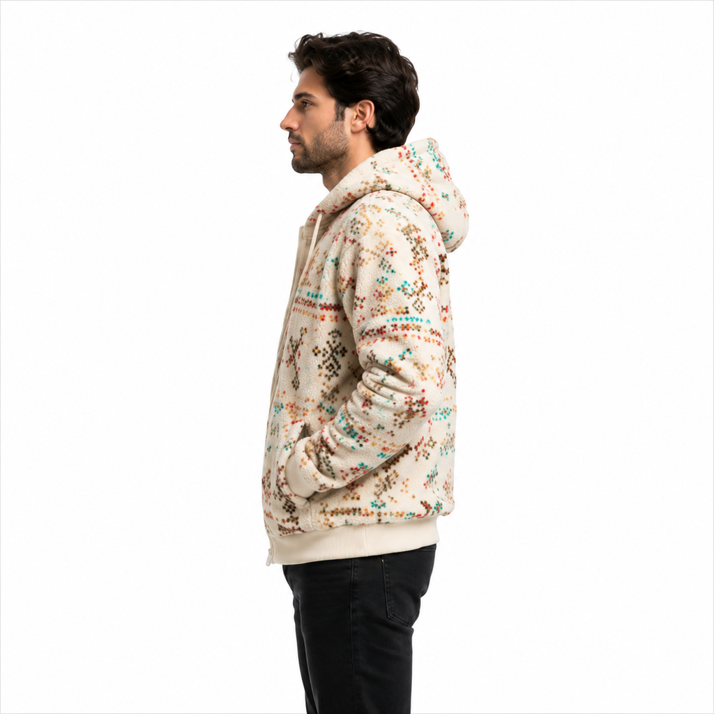 Men's Aztec Print Sherpa Jacket 
