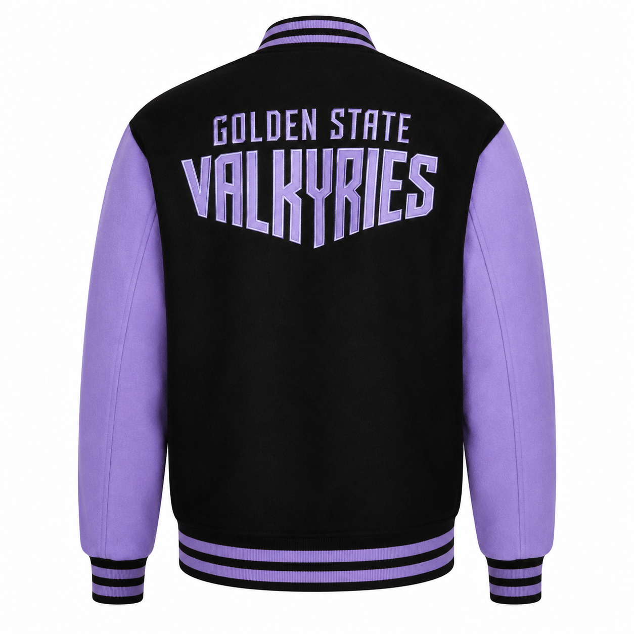 WNBA Golden State Valkyries Varsity Jacket Black Purple Sleeves