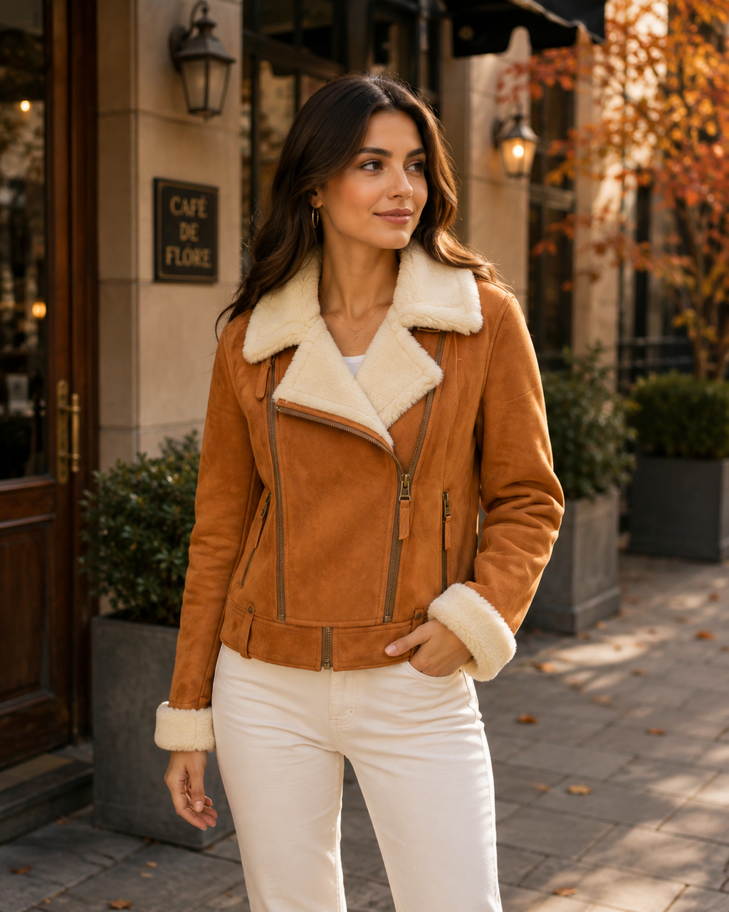 Women’s Sheepskin Aviator Pilot Jacket