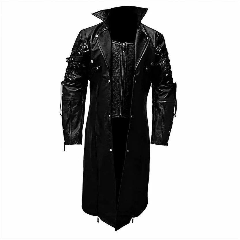 Women's Black Gothic Trench Coat DMC Matrix Cosplay Outfit