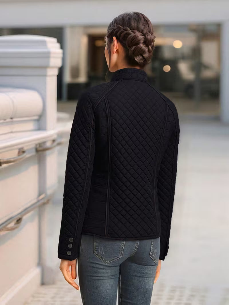 Quilted Lightweight Stand-Collar Jacket