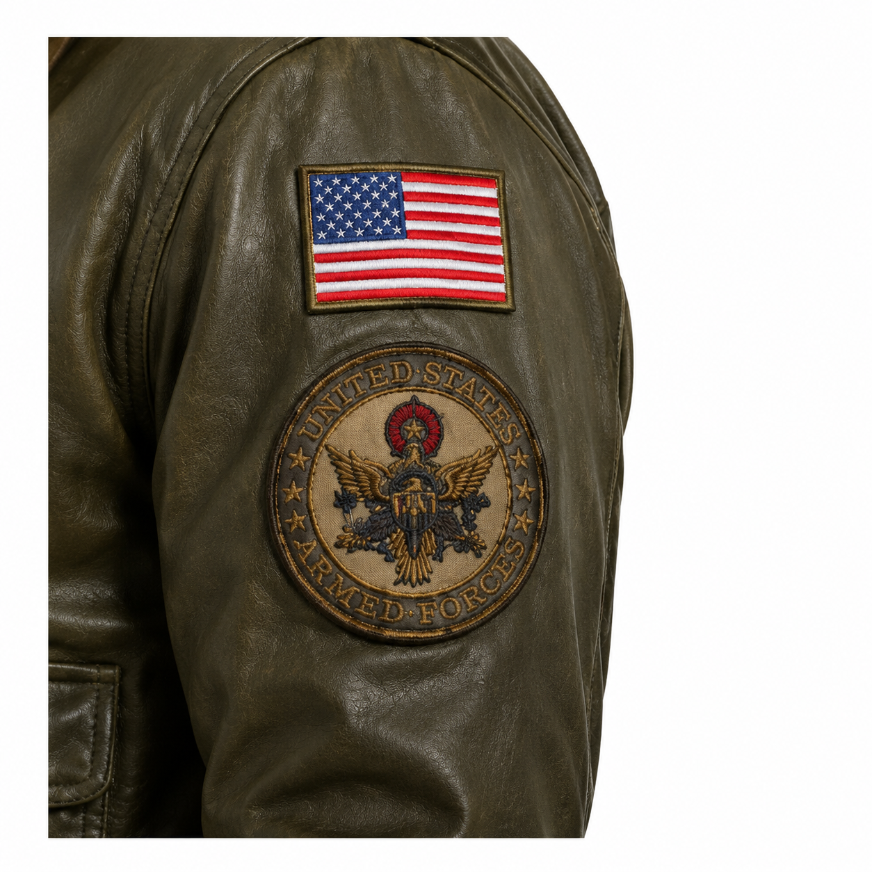 Men's Olive Green G-1 Aviator Leather Flight Jacket