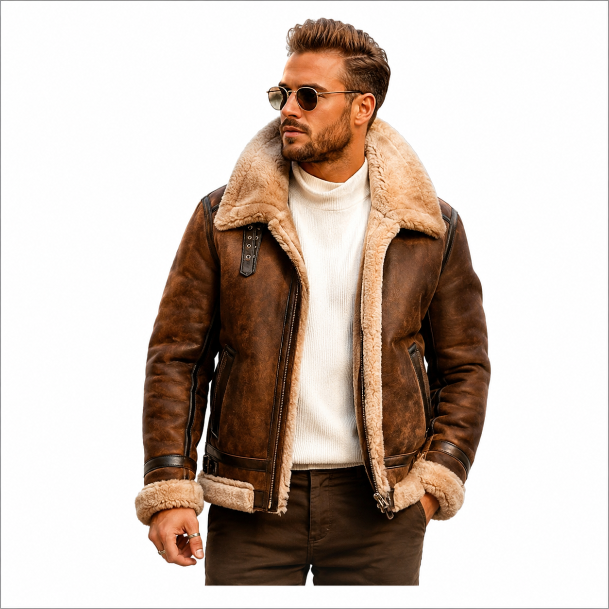 Men's Vintage  B-3 Aviator Jacket