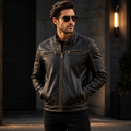 Men's Real Leather Biker Jacket