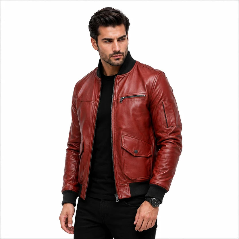 leather bomber jacket