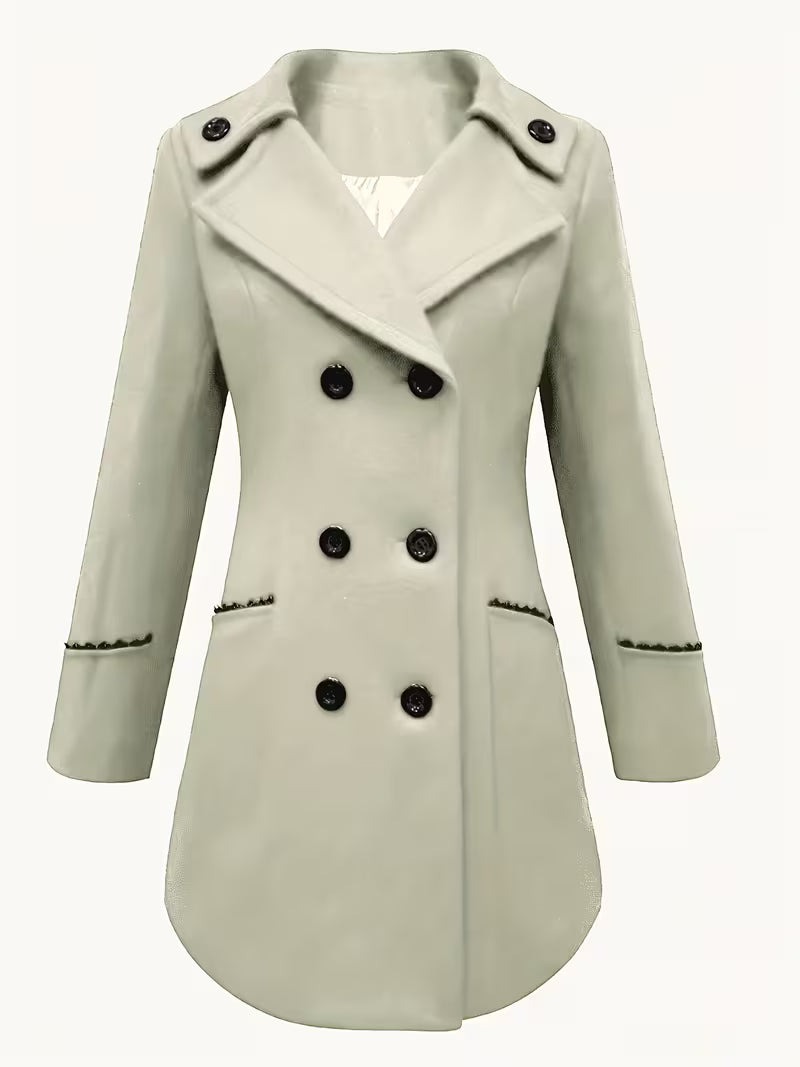 Double-Breasted Mid-Length Trench Coat