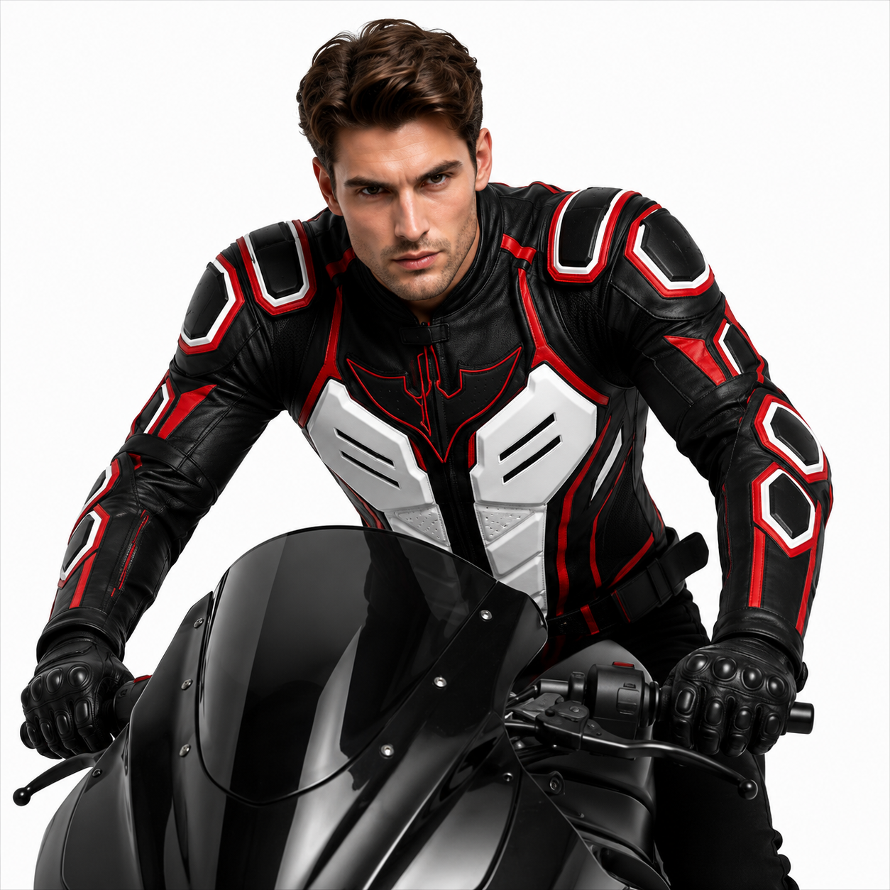 Men's Futuristic Biker Leather Jacket