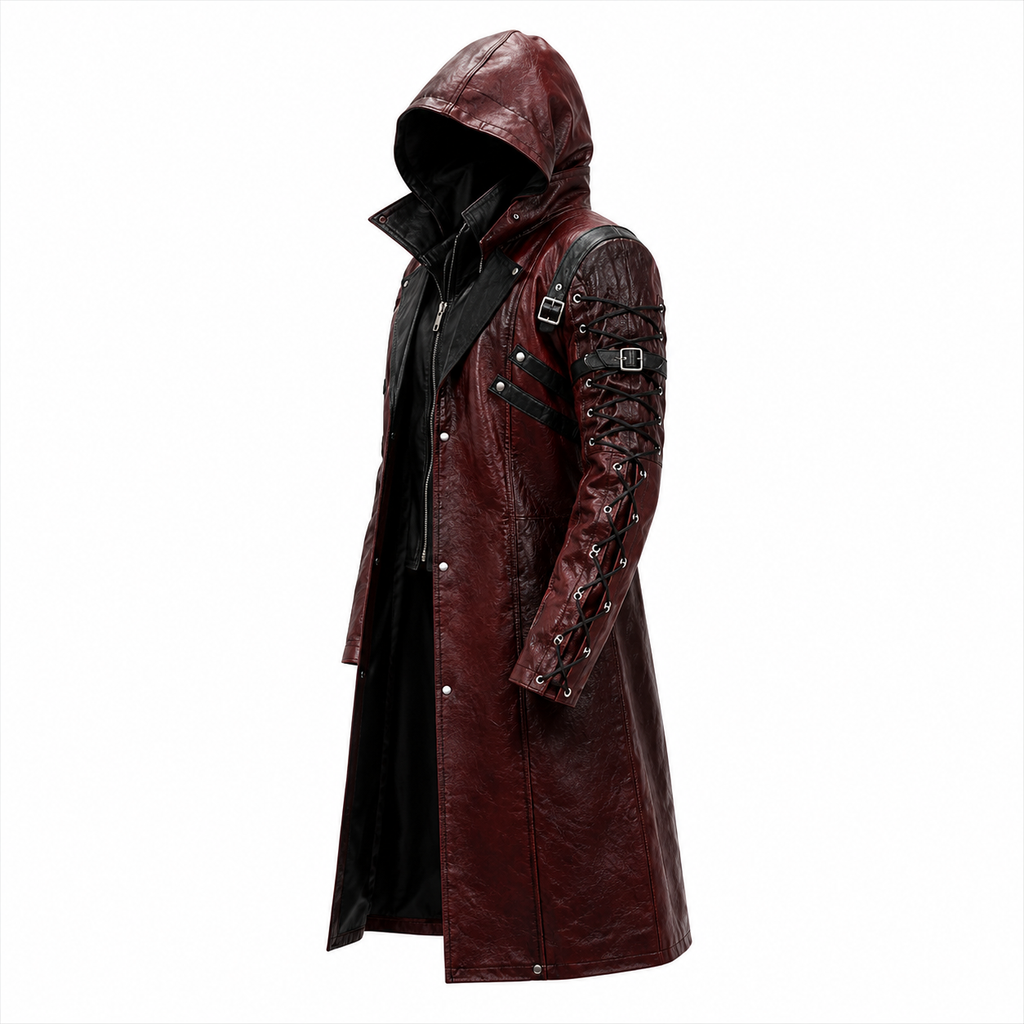 Genuine Leather Gothic Motorcycle Coat