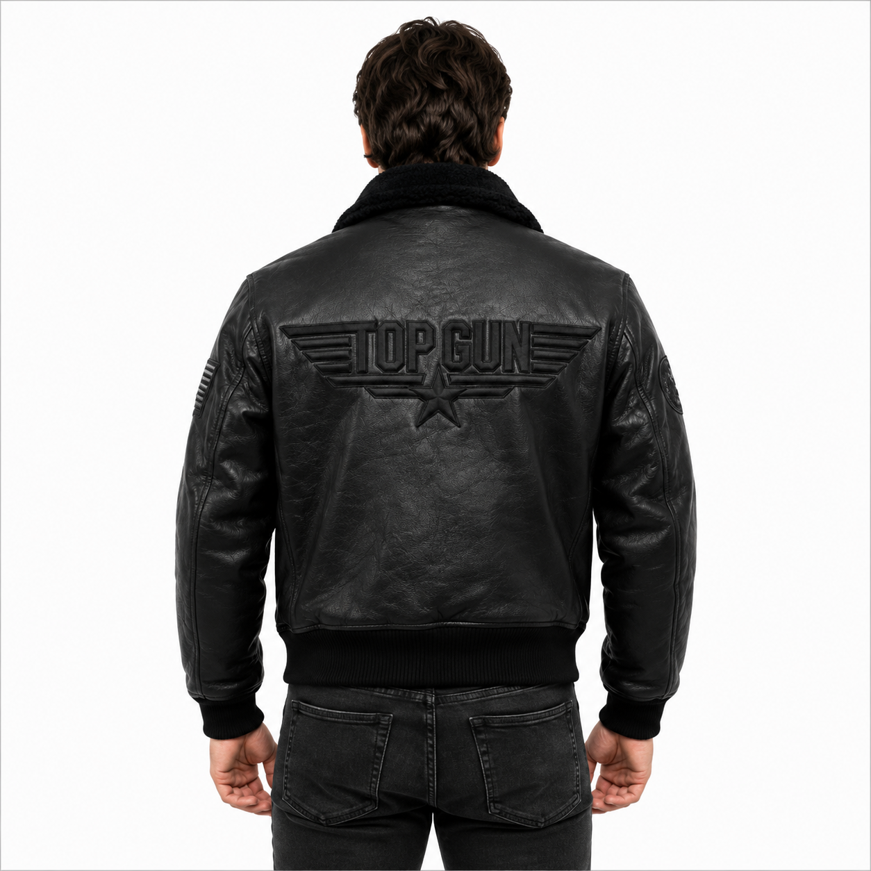 Men's Black Top Gun G-1 Flight Leather Jacket