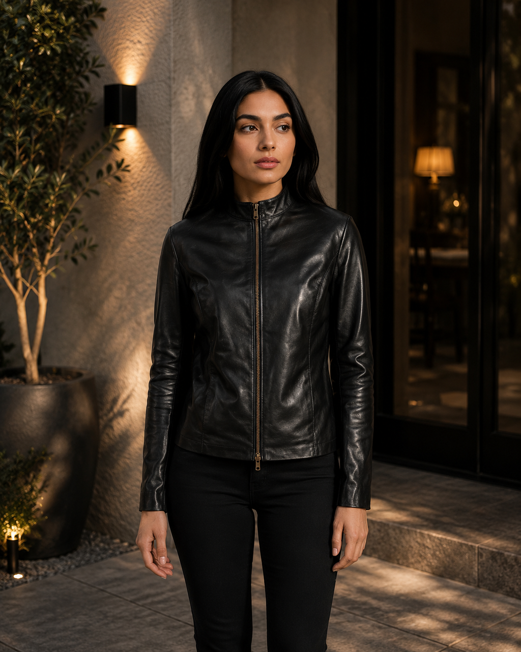 Women's Black Genuine Leather Jacket