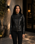 Women's Black Genuine Leather Jacket