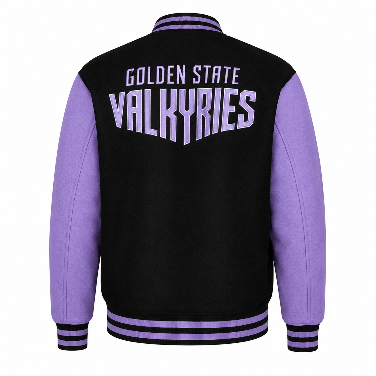 WNBA Golden State Valkyries Varsity Jacket Black Purple Sleeves