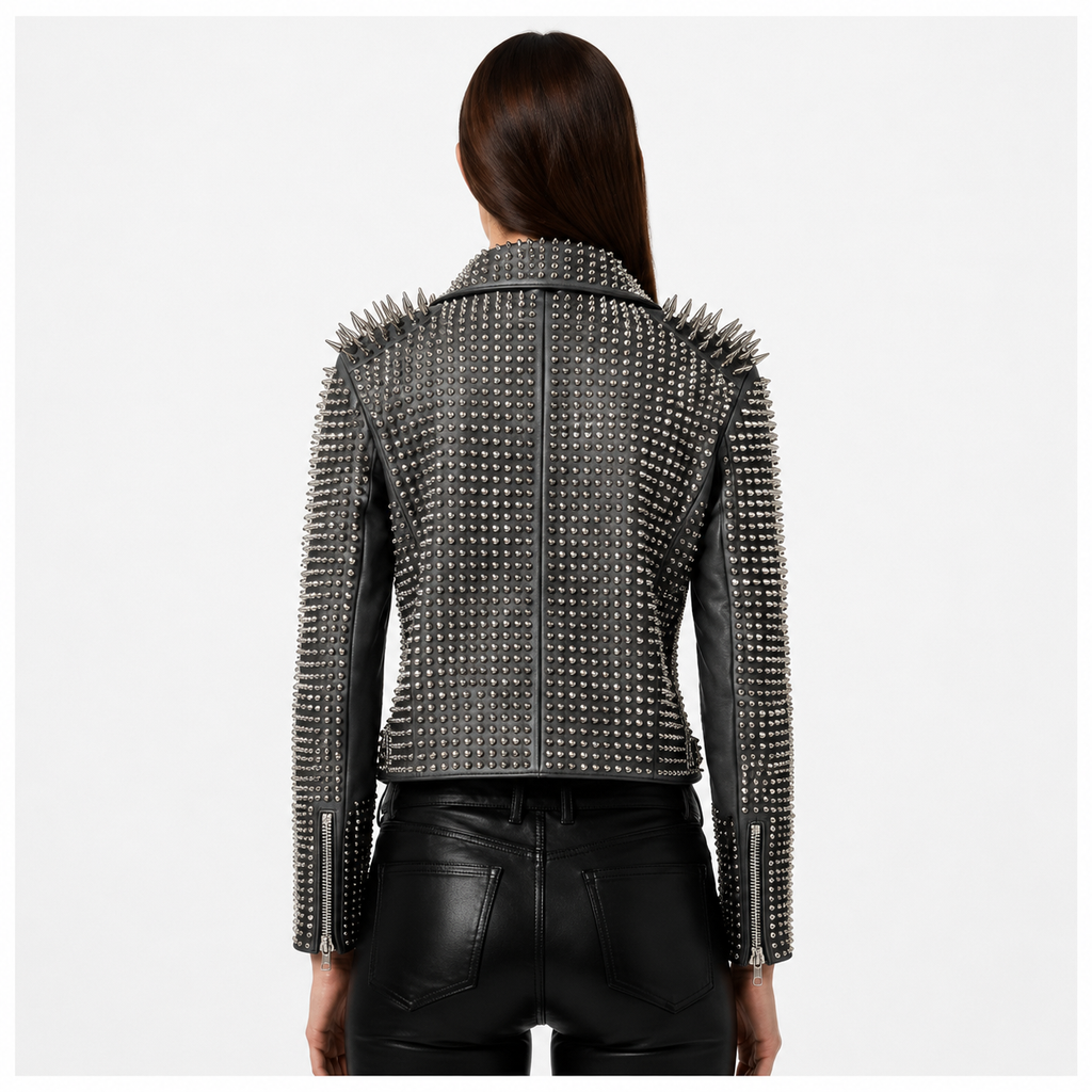 Heavy Metal Punk Rock Spiked Leather Jacket