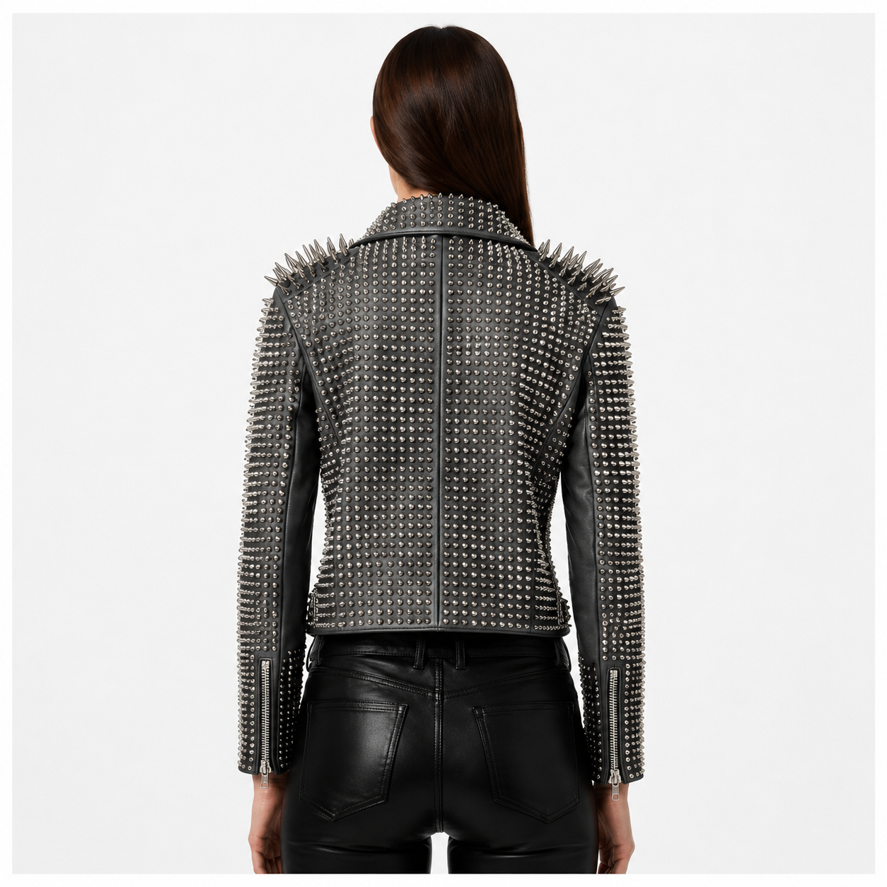 Heavy Metal Punk Rock Spiked Leather Jacket