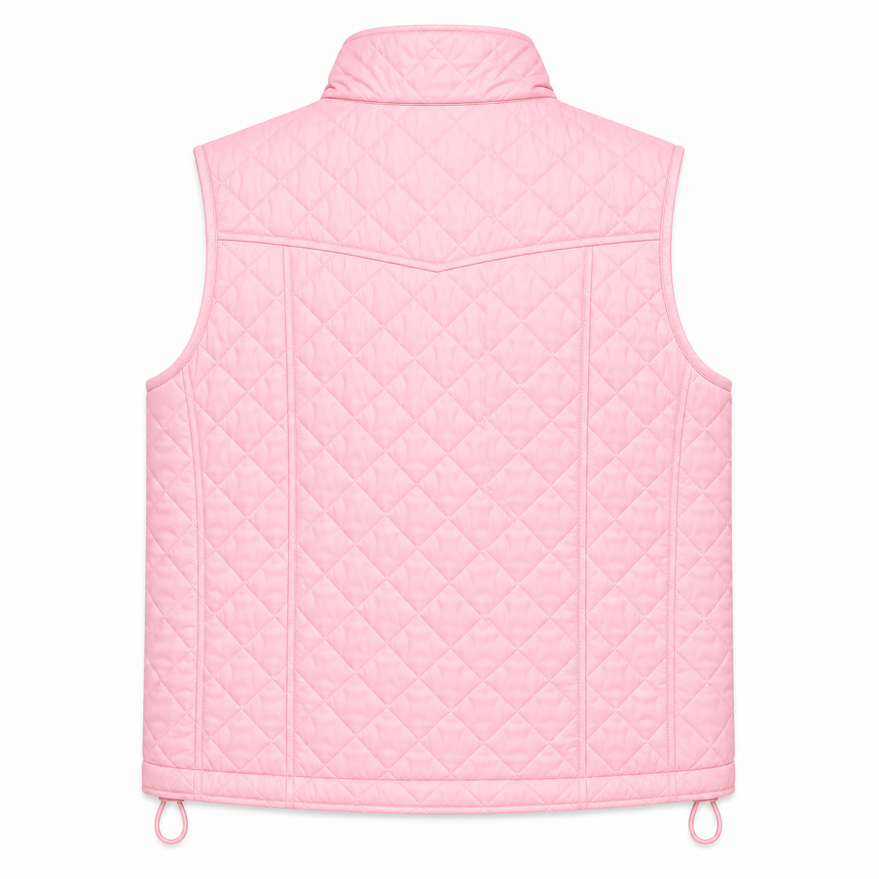 Women's pink diamond-quilted vest
