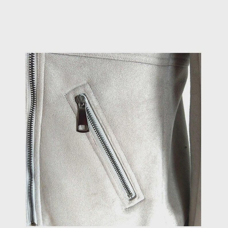 Women's Light Gray Faux Shearling Jacket