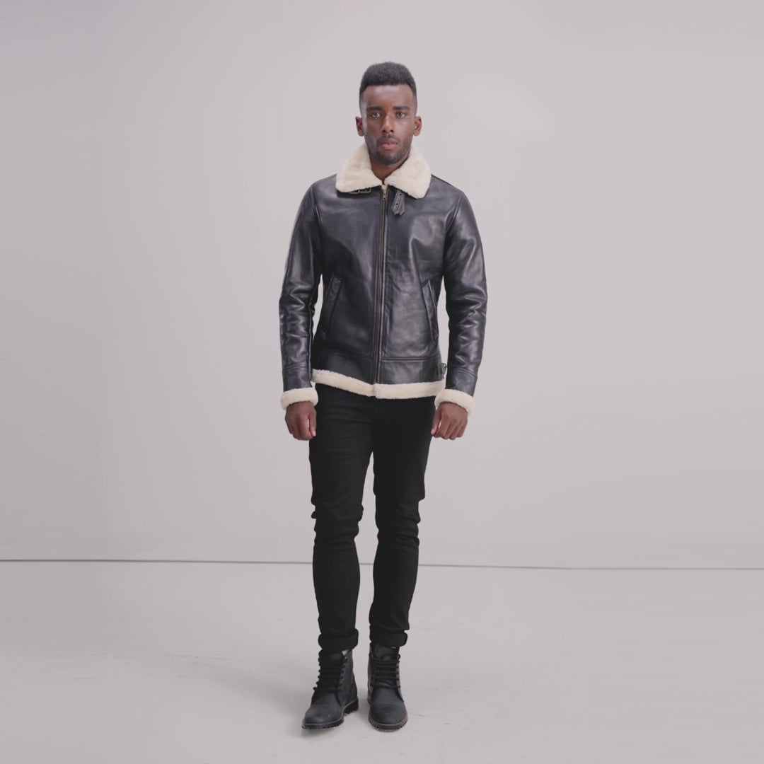 Francis B-3 Red Leather Bomber Jacket