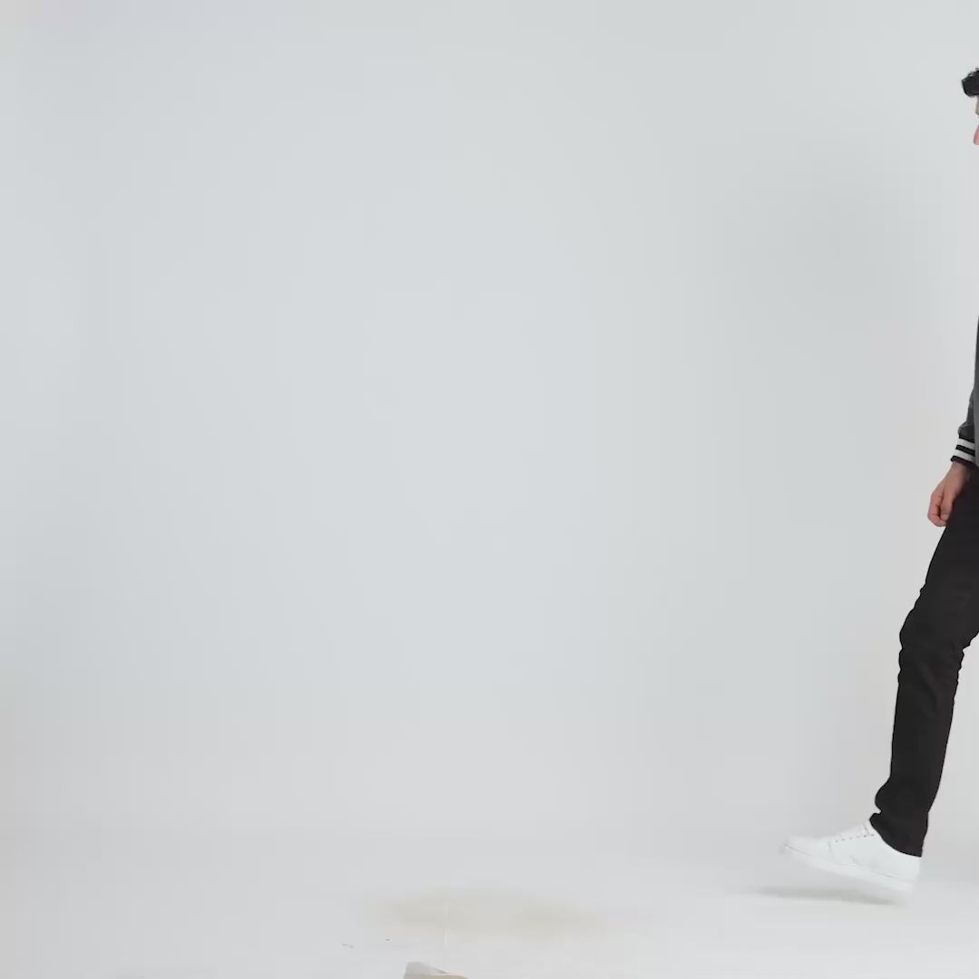 Willis Black Leather Varsity Jacket