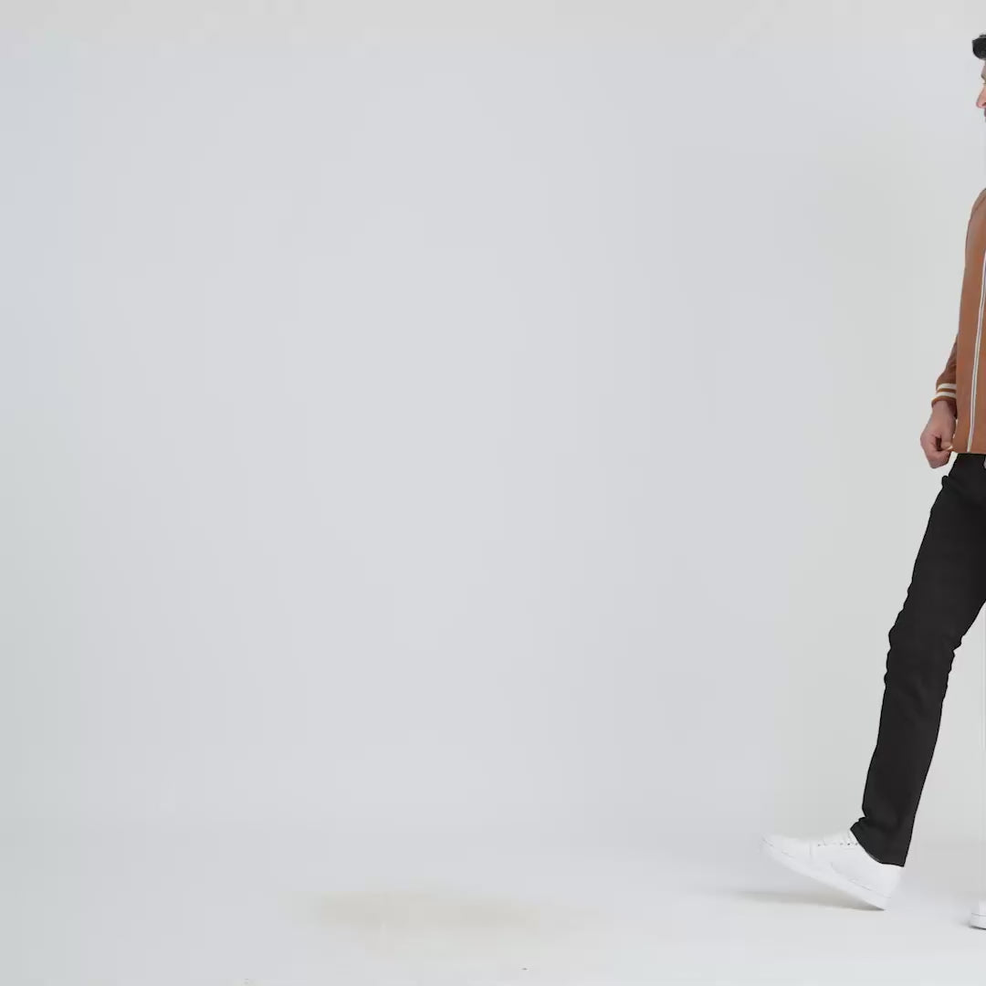 Cooper Black Leather Varsity Jacket